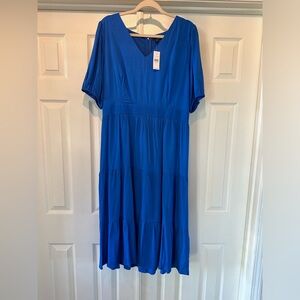 Ann Taylor Factory Royal Blue Midi Dress